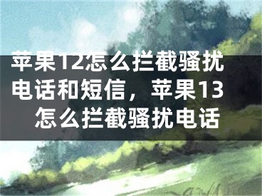 蘋果12怎么攔截騷擾電話和短信，蘋果13怎么攔截騷擾電話