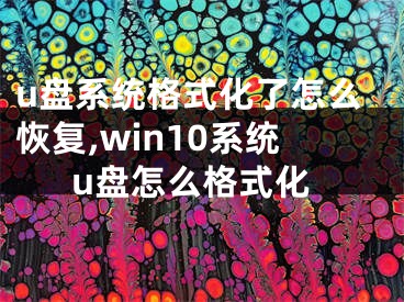 u盤系統(tǒng)格式化了怎么恢復(fù),win10系統(tǒng)u盤怎么格式化