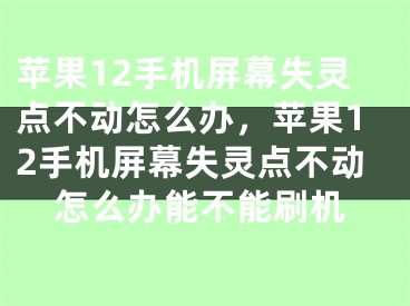 蘋果12手機(jī)屏幕失靈點(diǎn)不動(dòng)怎么辦，蘋果12手機(jī)屏幕失靈點(diǎn)不動(dòng)怎么辦能不能刷機(jī)