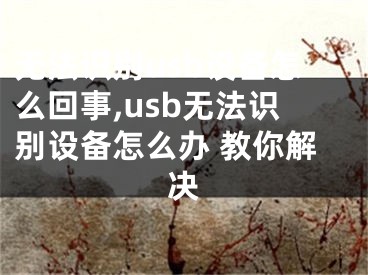 無法識別usb設(shè)備怎么回事,usb無法識別設(shè)備怎么辦 教你解決