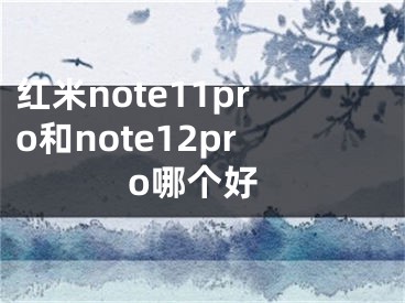 紅米note11pro和note12pro哪個好