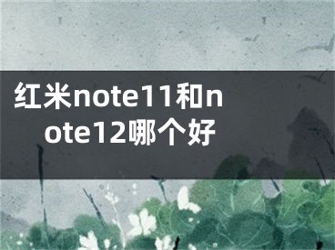 紅米note11和note12哪個(gè)好