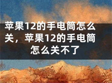 蘋果12的手電筒怎么關(guān)，蘋果12的手電筒怎么關(guān)不了