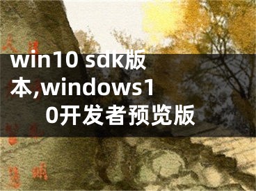 win10 sdk版本,windows10開發(fā)者預(yù)覽版