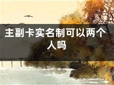 主副卡實名制可以兩個人嗎