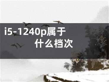 i5-1240p屬于什么檔次