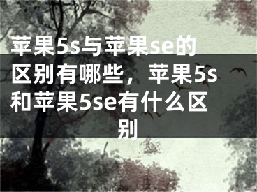 蘋果5s與蘋果se的區(qū)別有哪些，蘋果5s和蘋果5se有什么區(qū)別