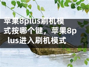 蘋果8plus刷機模式按哪個鍵，蘋果8plus進入刷機模式