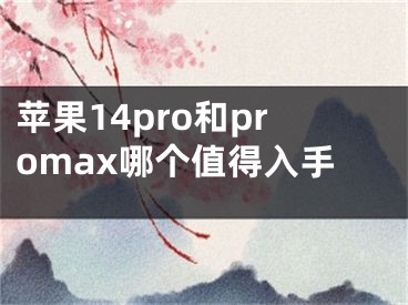 蘋果14pro和promax哪個(gè)值得入手