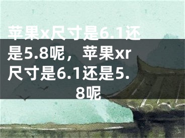 蘋果x尺寸是6.1還是5.8呢，蘋果xr尺寸是6.1還是5.8呢