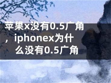 蘋果x沒(méi)有0.5廣角，iphonex為什么沒(méi)有0.5廣角