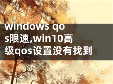 windows qos限速,win10高級qos設(shè)置沒有找到