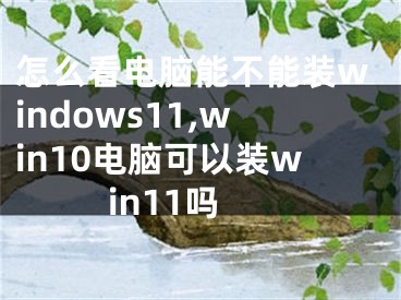 怎么看電腦能不能裝windows11,win10電腦可以裝win11嗎