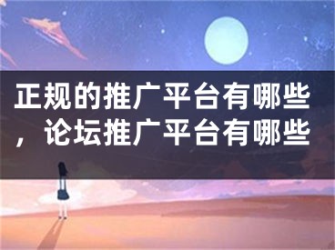 正規(guī)的推廣平臺有哪些，論壇推廣平臺有哪些