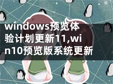 windows預(yù)覽體驗(yàn)計(jì)劃更新11,win10預(yù)覽版系統(tǒng)更新