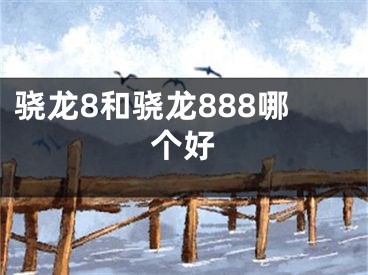 驍龍8和驍龍888哪個(gè)好