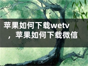 蘋果如何下載wetv，蘋果如何下載微信