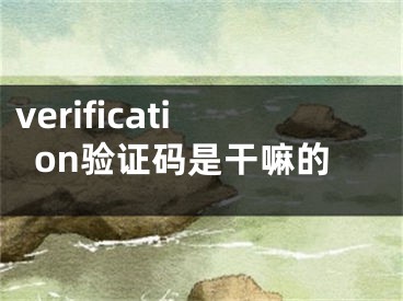 verification驗證碼是干嘛的