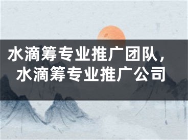 水滴籌專業(yè)推廣團(tuán)隊(duì)，水滴籌專業(yè)推廣公司