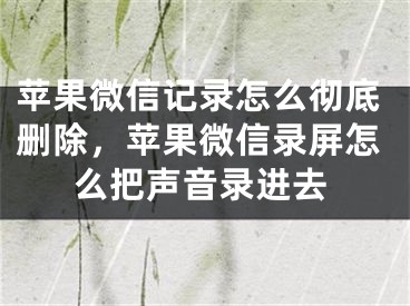 蘋果微信記錄怎么徹底刪除，蘋果微信錄屏怎么把聲音錄進(jìn)去