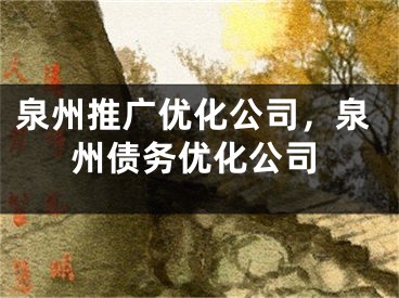 泉州推廣優(yōu)化公司，泉州債務(wù)優(yōu)化公司