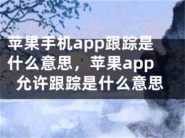 蘋(píng)果手機(jī)app跟蹤是什么意思，蘋(píng)果app允許跟蹤是什么意思