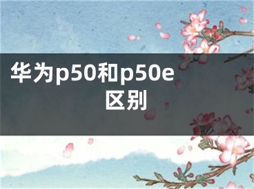 華為p50和p50e區(qū)別