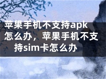 蘋果手機(jī)不支持apk怎么辦，蘋果手機(jī)不支持sim卡怎么辦