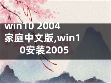 win10 2004家庭中文版,win10安裝2005