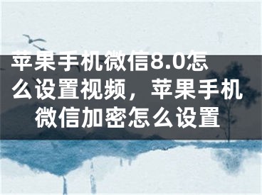 蘋果手機(jī)微信8.0怎么設(shè)置視頻，蘋果手機(jī)微信加密怎么設(shè)置