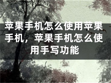 蘋(píng)果手機(jī)怎么使用蘋(píng)果手機(jī)，蘋(píng)果手機(jī)怎么使用手寫(xiě)功能