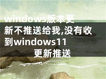 windows版本更新不推送給我,沒有收到windows11更新推送