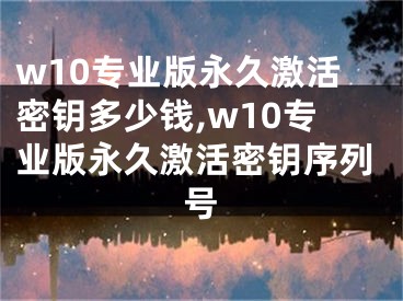 w10專業(yè)版永久激活密鑰多少錢,w10專業(yè)版永久激活密鑰序列號