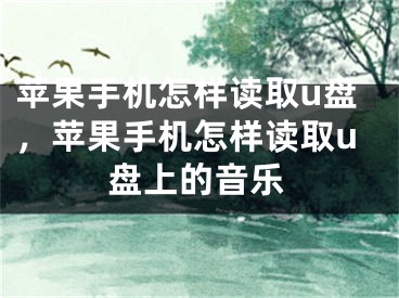 蘋果手機怎樣讀取u盤，蘋果手機怎樣讀取u盤上的音樂