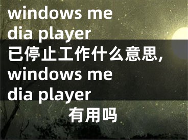 windows media player已停止工作什么意思,windows media player有用嗎