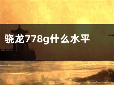 驍龍778g什么水平