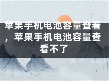 蘋果手機電池容量查看，蘋果手機電池容量查看不了