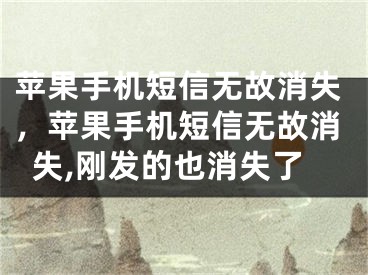 蘋果手機短信無故消失，蘋果手機短信無故消失,剛發(fā)的也消失了