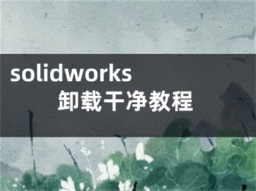 solidworks卸載干凈教程