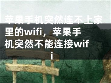 蘋果手機(jī)突然連不上家里的wifi，蘋果手機(jī)突然不能連接wifi