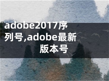 adobe2017序列號(hào),adobe最新版本號(hào)