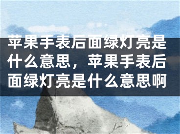 蘋果手表后面綠燈亮是什么意思，蘋果手表后面綠燈亮是什么意思啊