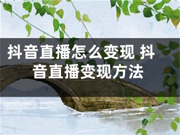 抖音直播怎么變現(xiàn) 抖音直播變現(xiàn)方法