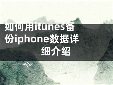 如何用itunes備份iphone數(shù)據(jù)詳細(xì)介紹