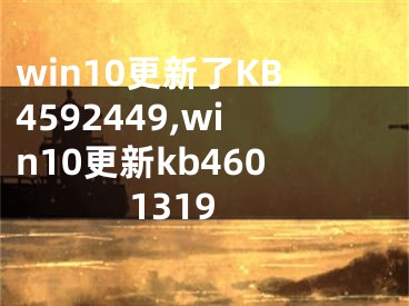 win10更新了KB4592449,win10更新kb4601319