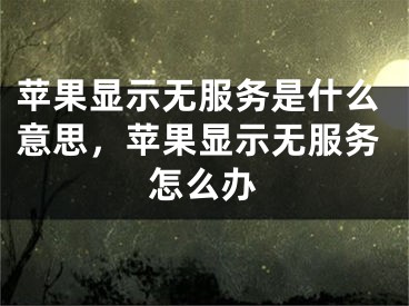 蘋果顯示無服務是什么意思，蘋果顯示無服務怎么辦