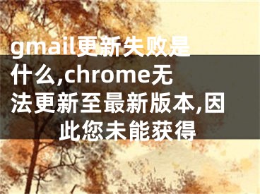 gmail更新失敗是什么,chrome無(wú)法更新至最新版本,因此您未能獲得