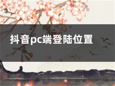 抖音pc端登陸位置