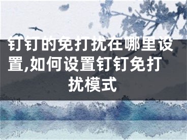 釘釘?shù)拿獯驍_在哪里設(shè)置,如何設(shè)置釘釘免打擾模式