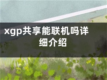 xgp共享能聯(lián)機(jī)嗎詳細(xì)介紹